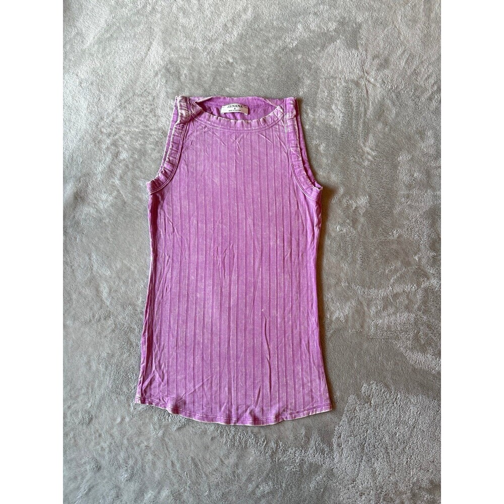 Tank top tunic wide strap sleeveless scoopneck coral pink essential basic
